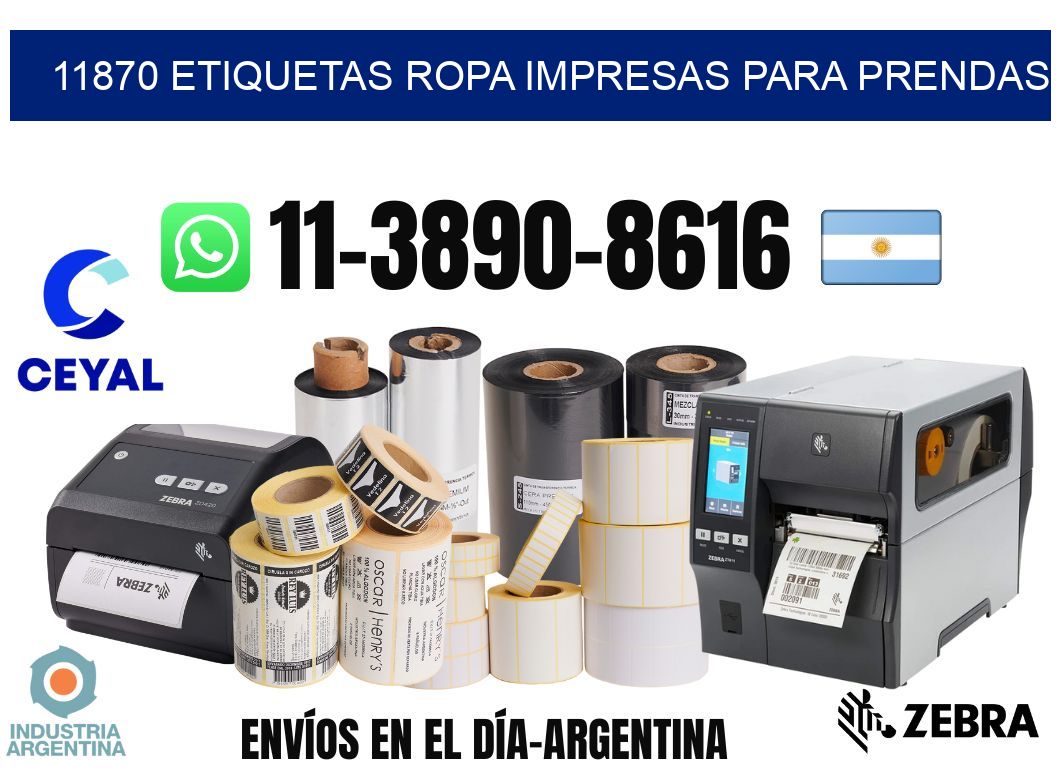 11870 Etiquetas ropa impresas para prendas