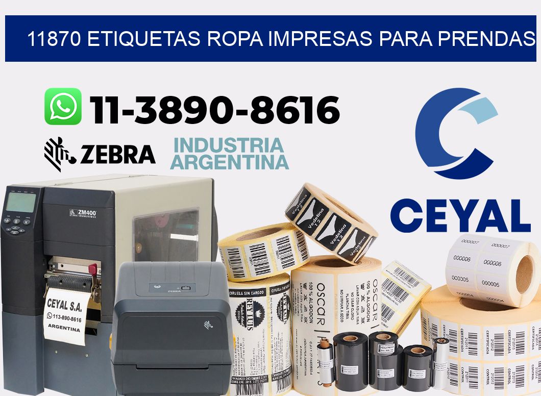 11870 Etiquetas ropa impresas para prendas