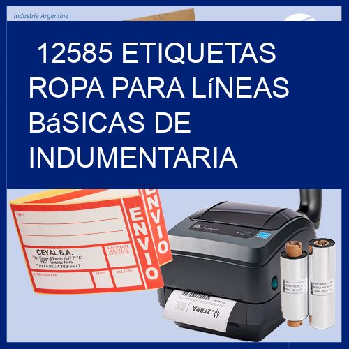 12585 Etiquetas ropa para líneas básicas de indumentaria