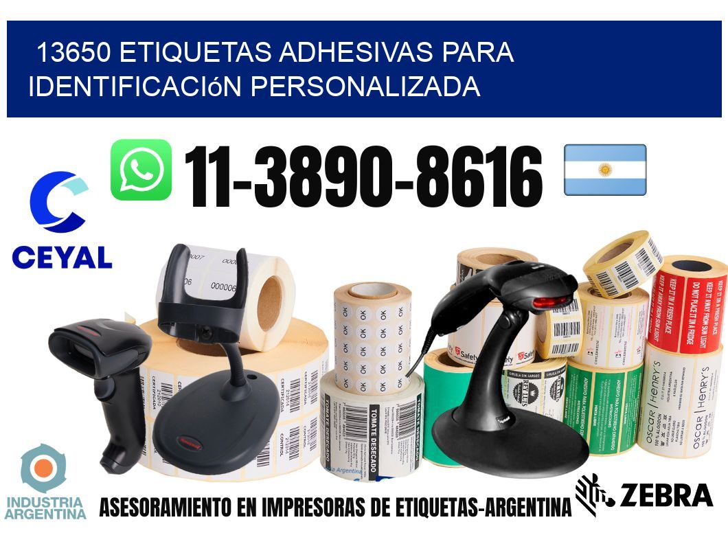 13650 Etiquetas adhesivas para identificación personalizada