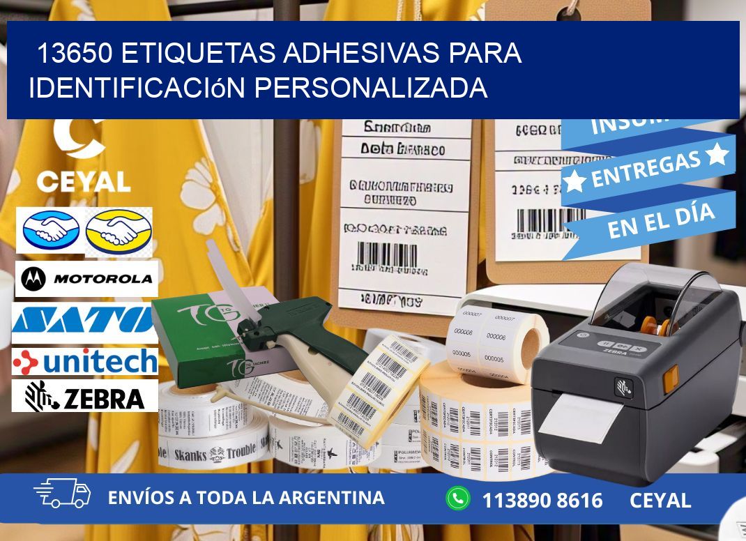 13650 Etiquetas adhesivas para identificación personalizada