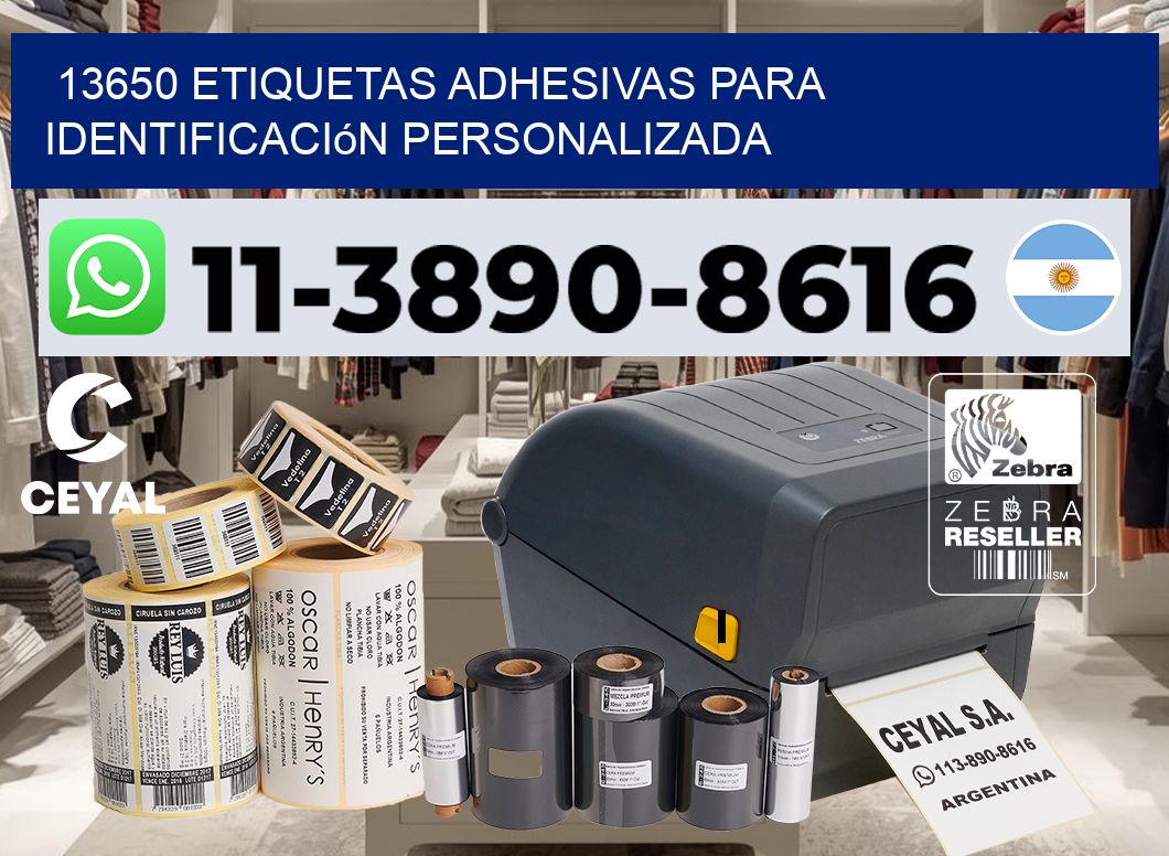 13650 Etiquetas adhesivas para identificación personalizada