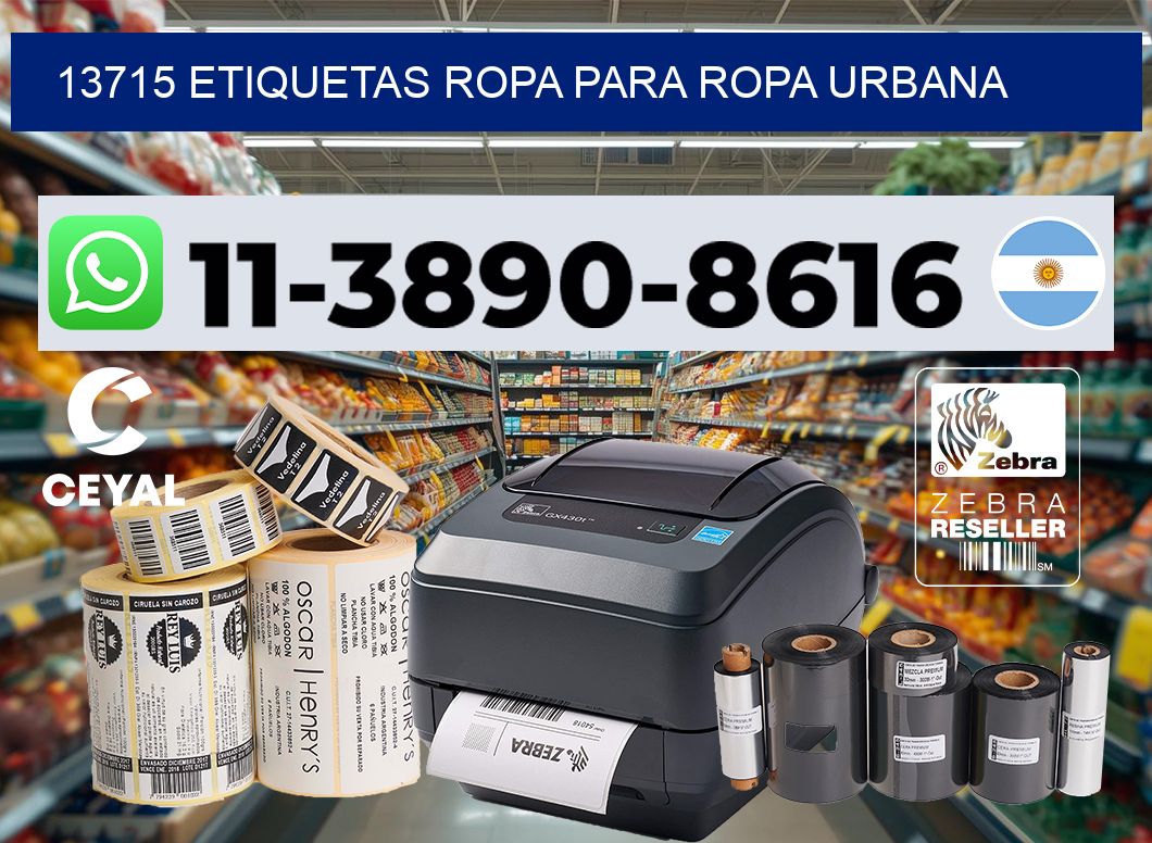 13715 Etiquetas ropa para ropa urbana