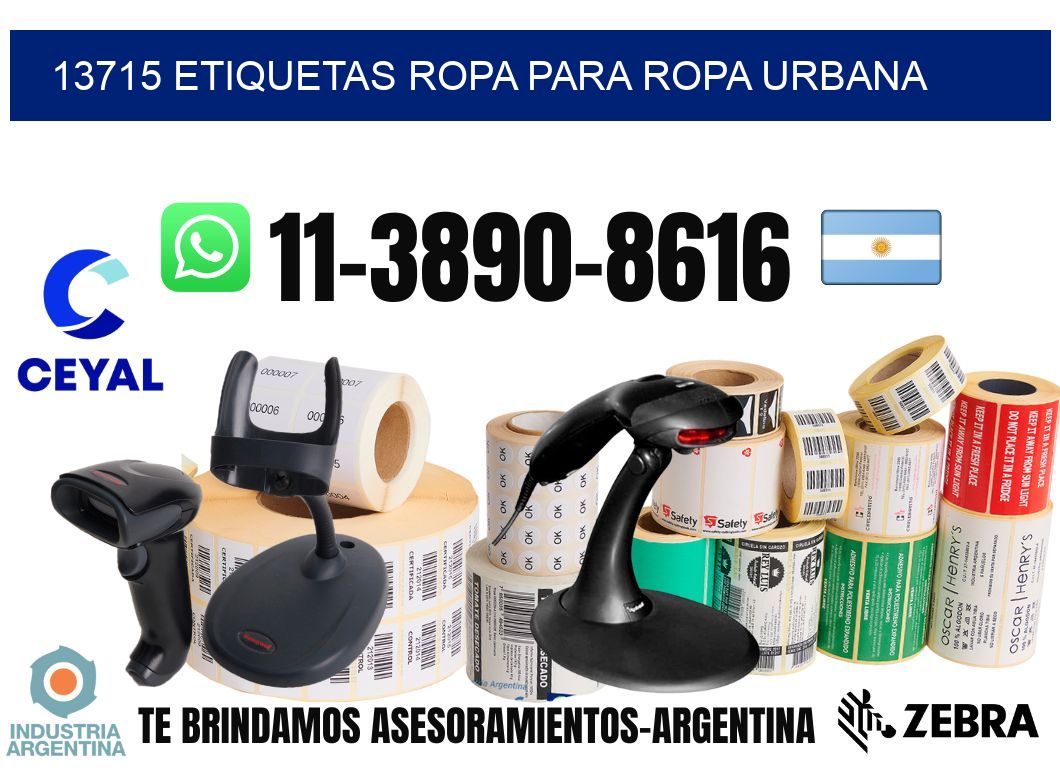 13715 Etiquetas ropa para ropa urbana