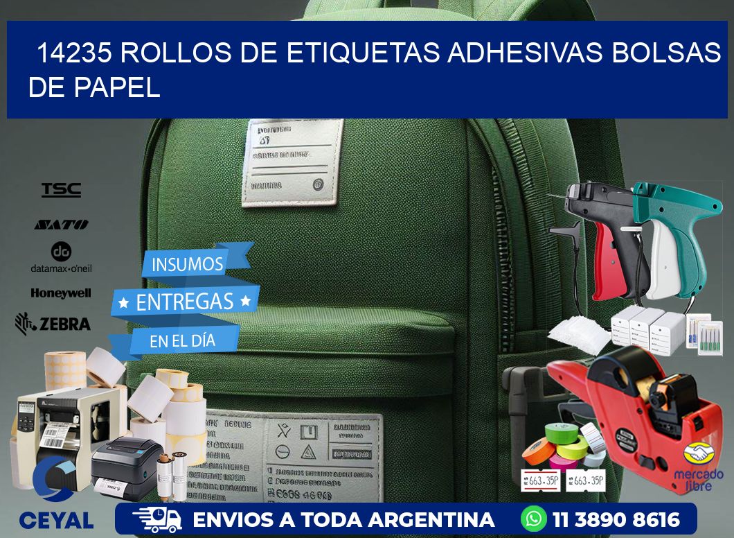14235 rollos de etiquetas adhesivas bolsas de papel
