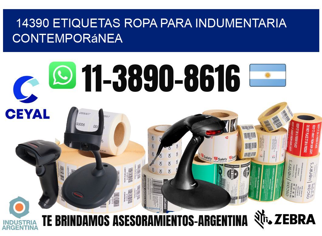 14390 Etiquetas ropa para indumentaria contemporánea