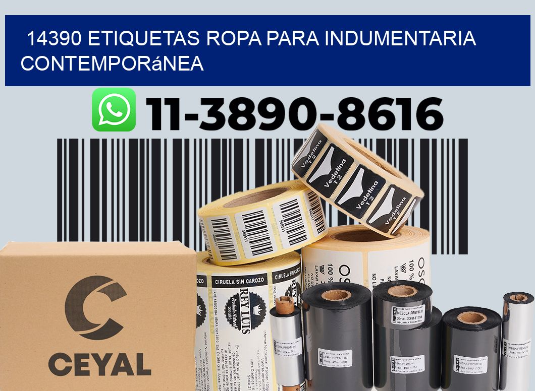 14390 Etiquetas ropa para indumentaria contemporánea