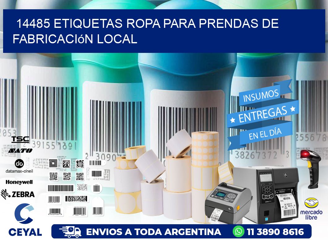 14485 Etiquetas ropa para prendas de fabricación local