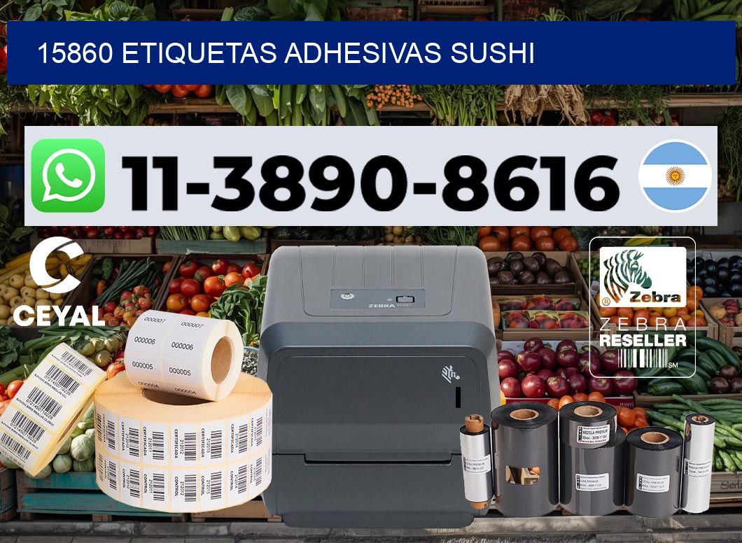 15860 etiquetas adhesivas sushi