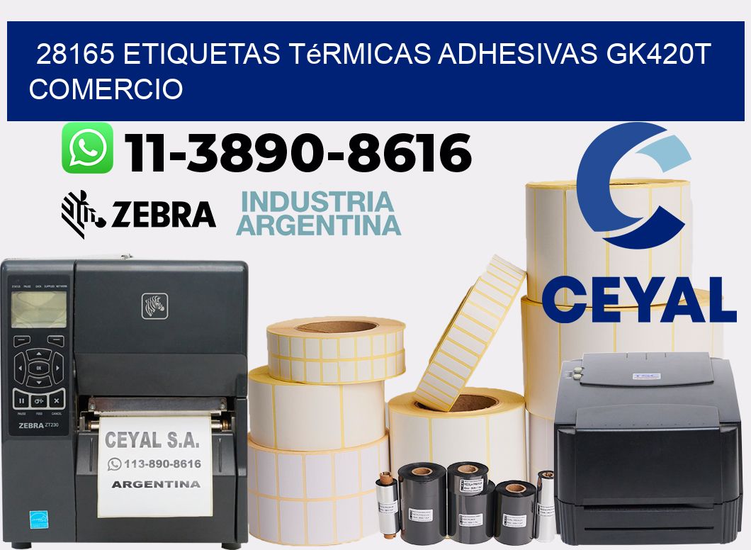 28165 etiquetas térmicas adhesivas gk420t comercio