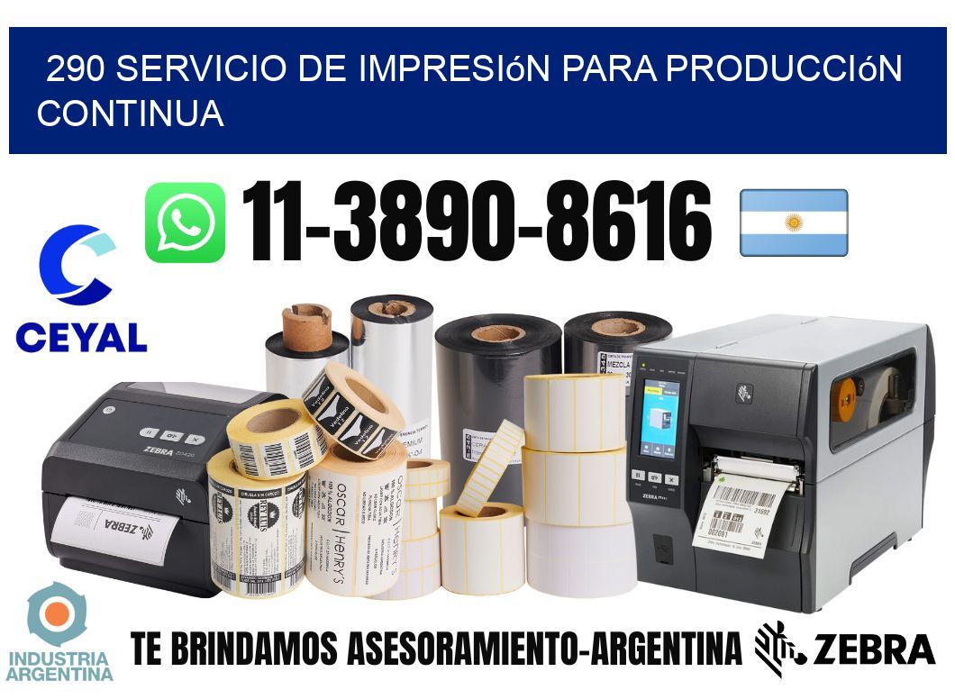 290 Servicio de impresión para producción continua