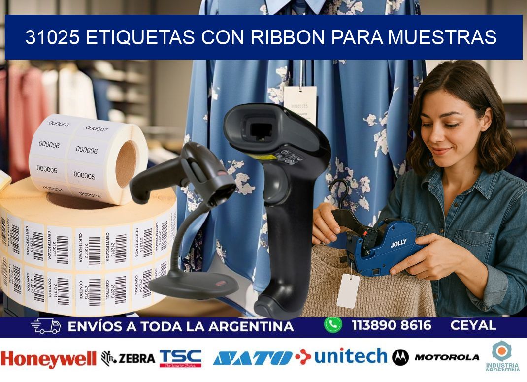 31025 etiquetas con ribbon para muestras
