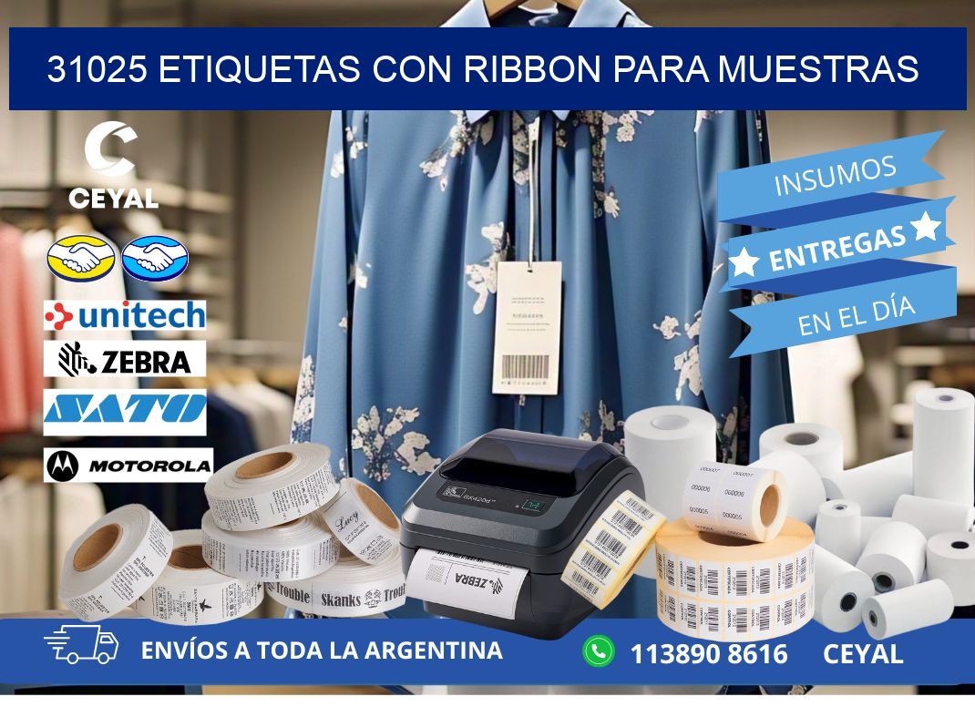 31025 etiquetas con ribbon para muestras