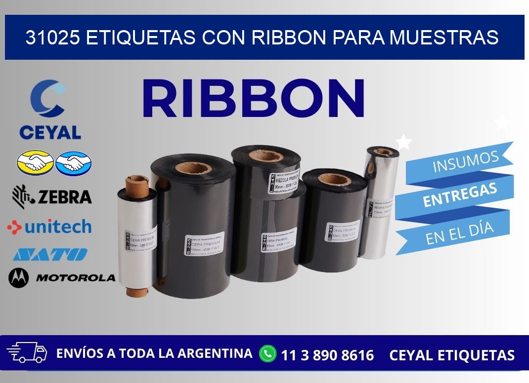 31025 etiquetas con ribbon para muestras