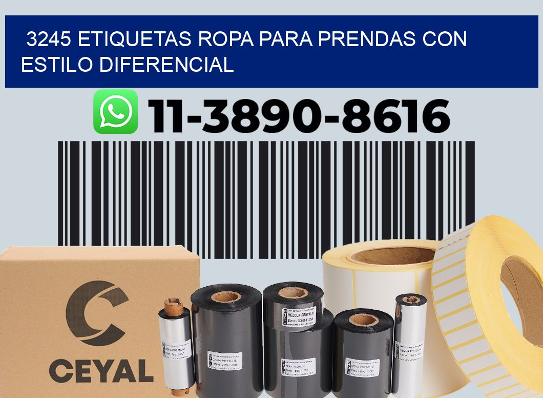 3245 Etiquetas ropa para prendas con estilo diferencial