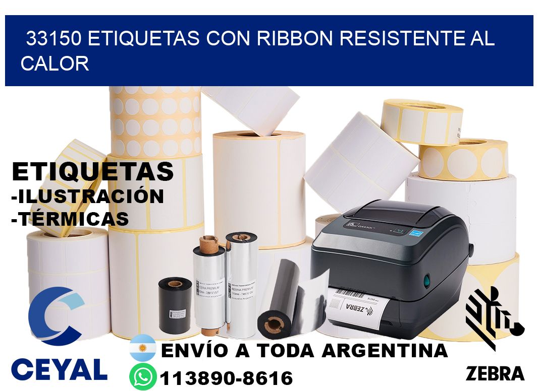 33150 etiquetas con ribbon resistente al calor