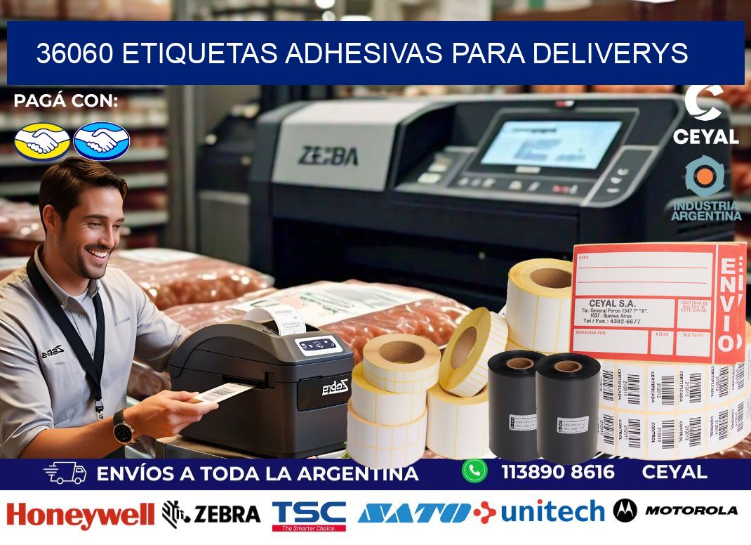 36060 etiquetas adhesivas para deliverys
