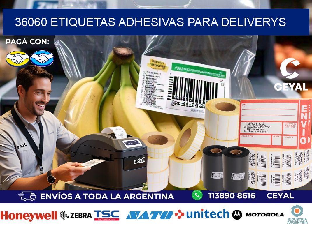 36060 etiquetas adhesivas para deliverys