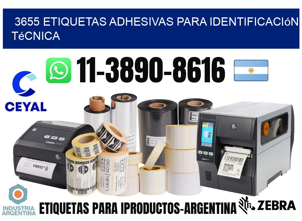 3655 Etiquetas adhesivas para identificación técnica