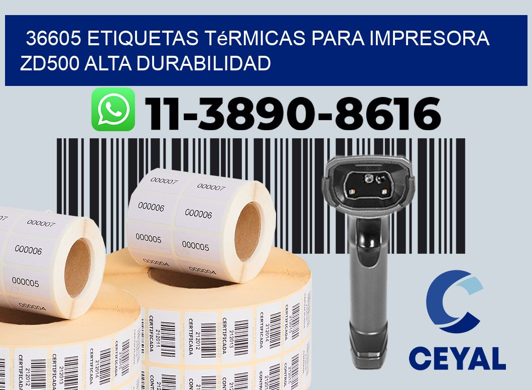 36605 etiquetas térmicas para impresora zd500 alta durabilidad