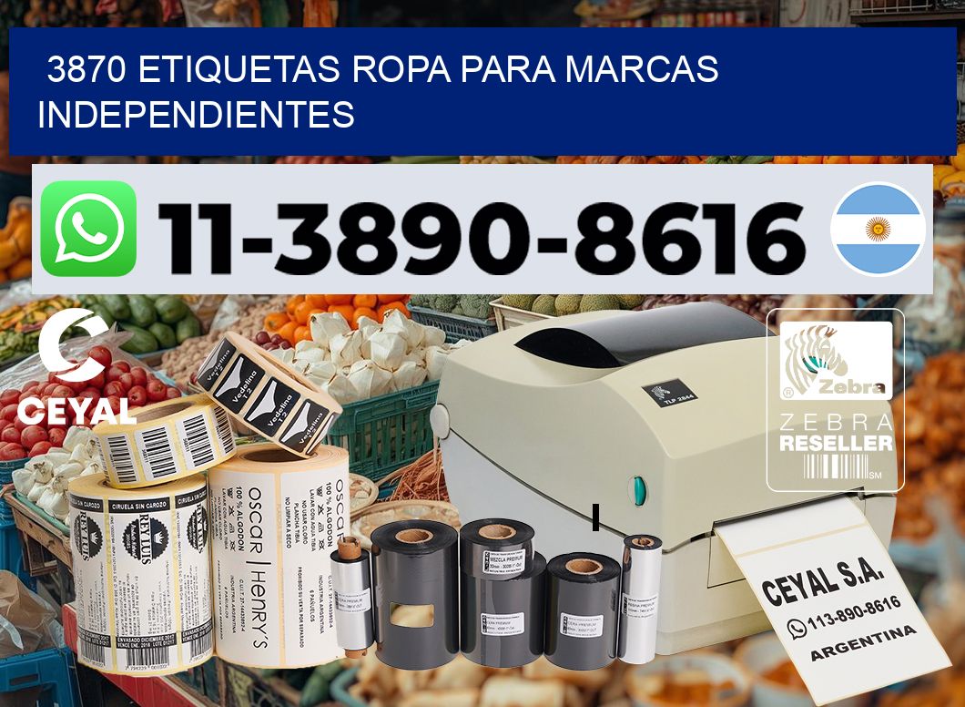3870 Etiquetas ropa para marcas independientes