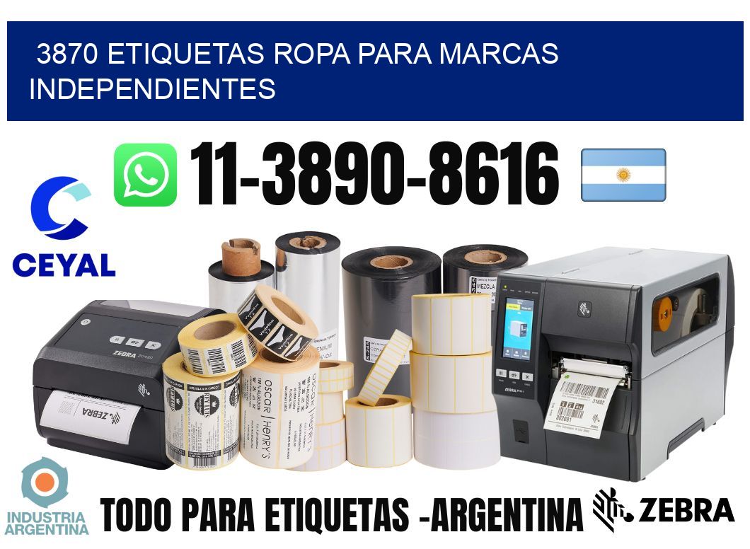 3870 Etiquetas ropa para marcas independientes