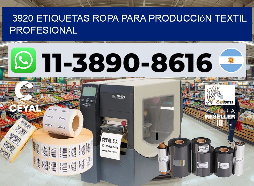 3920 Etiquetas ropa para producción textil profesional