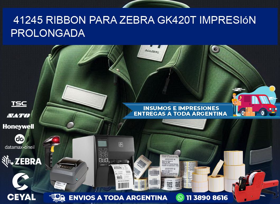 41245 ribbon para zebra gk420t impresión prolongada