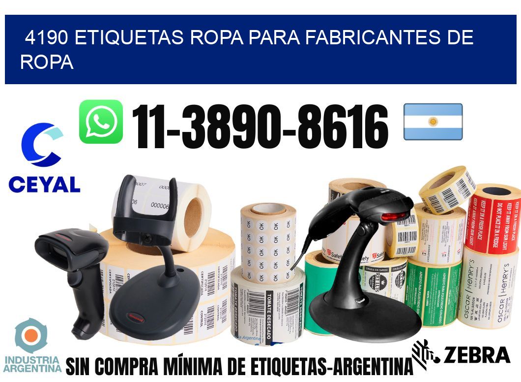 4190 Etiquetas ropa para fabricantes de ropa