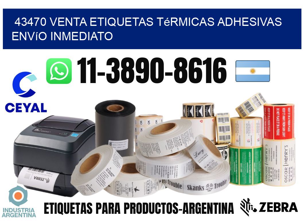 43470 venta etiquetas térmicas adhesivas envío inmediato
