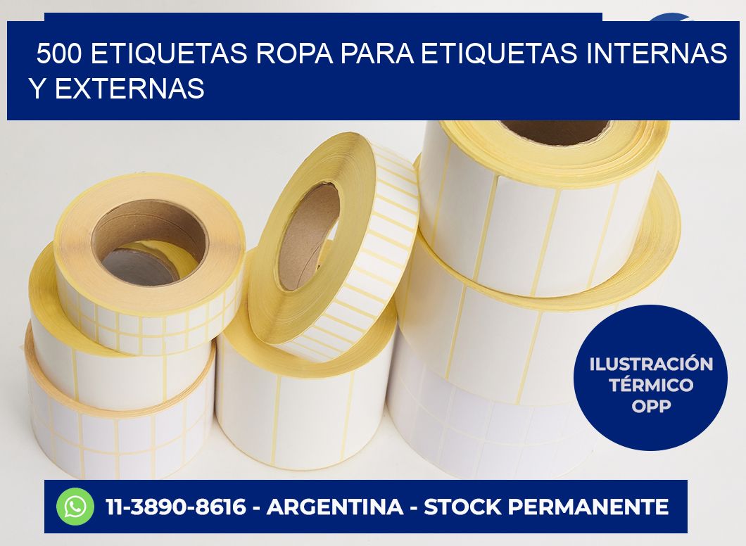 500 Etiquetas ropa para etiquetas internas y externas