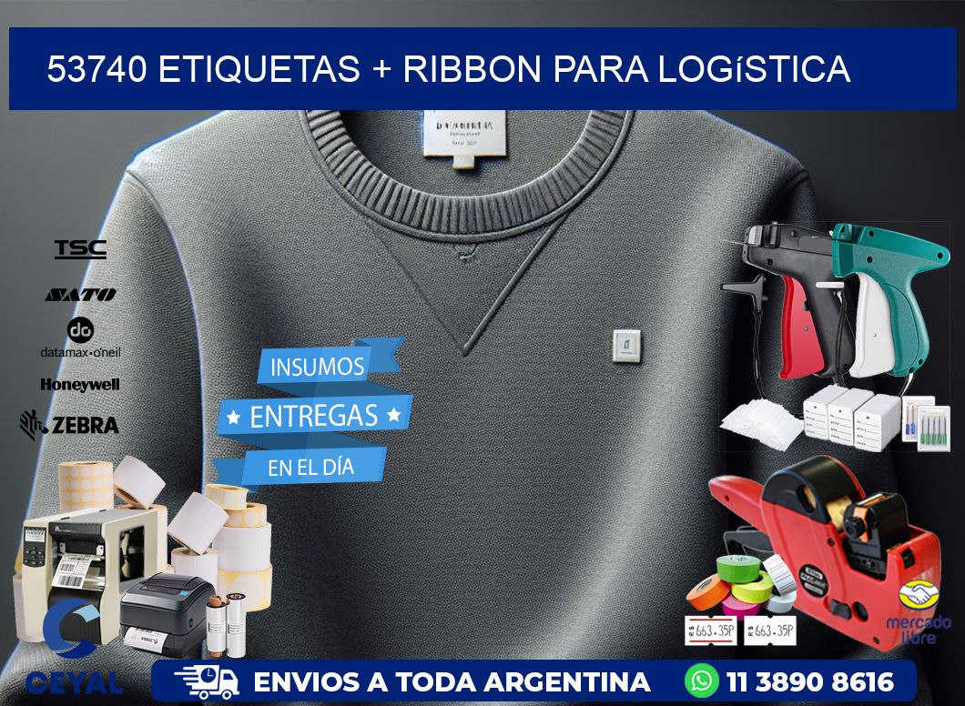 53740 etiquetas + ribbon para logística