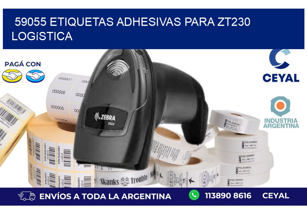 59055 etiquetas adhesivas para zt230 logística
