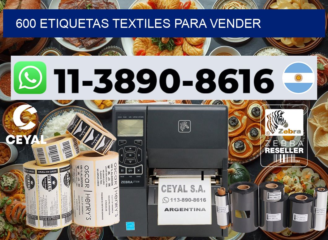 600 Etiquetas textiles para vender