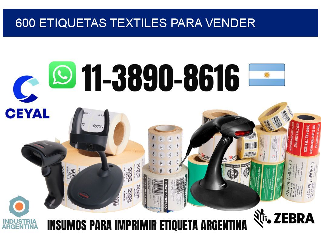 600 Etiquetas textiles para vender