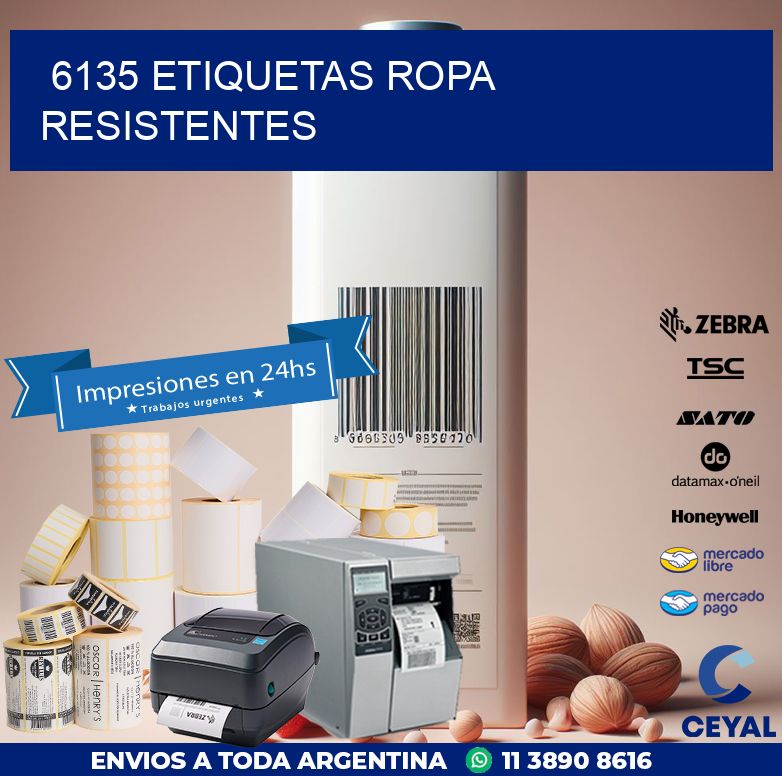 6135 Etiquetas ropa resistentes