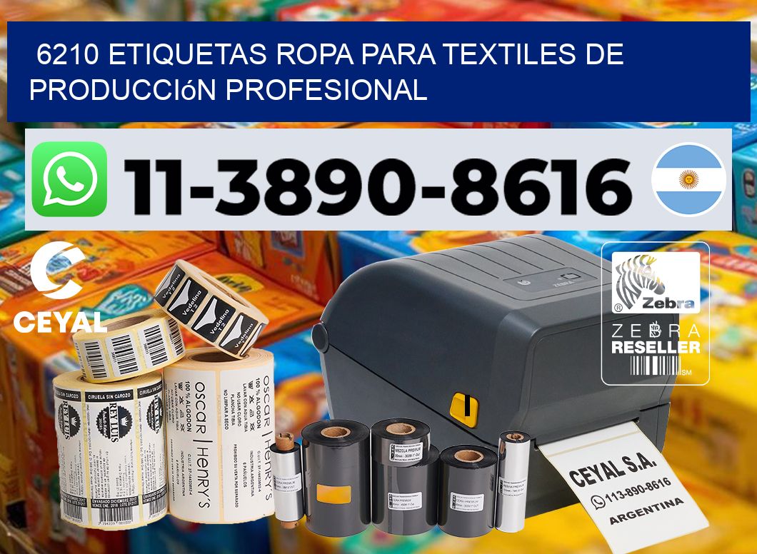 6210 Etiquetas ropa para textiles de producción profesional