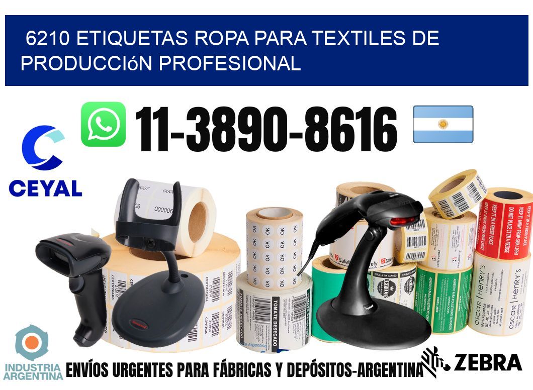 6210 Etiquetas ropa para textiles de producción profesional