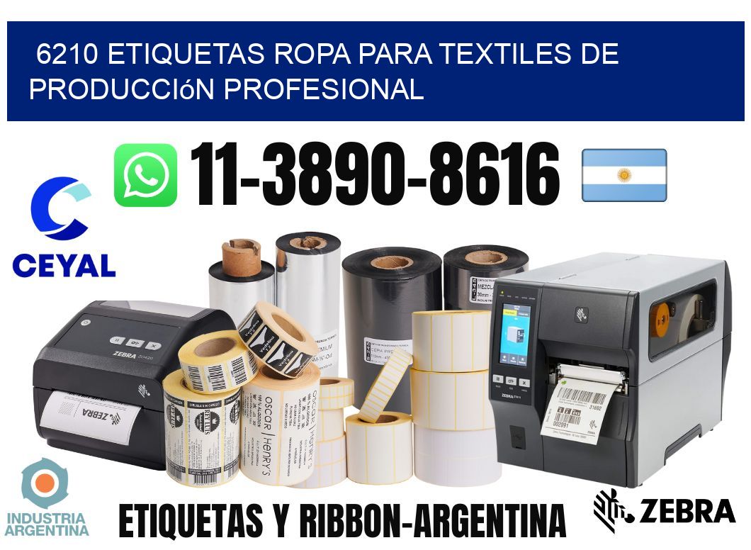 6210 Etiquetas ropa para textiles de producción profesional