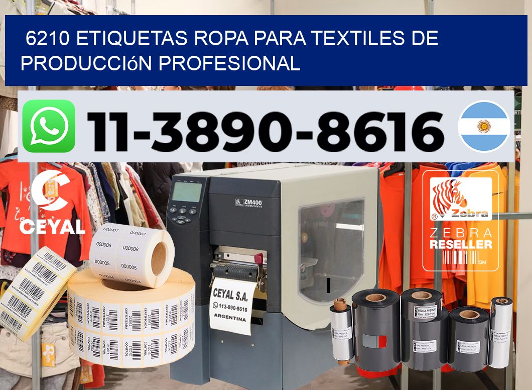 6210 Etiquetas ropa para textiles de producción profesional