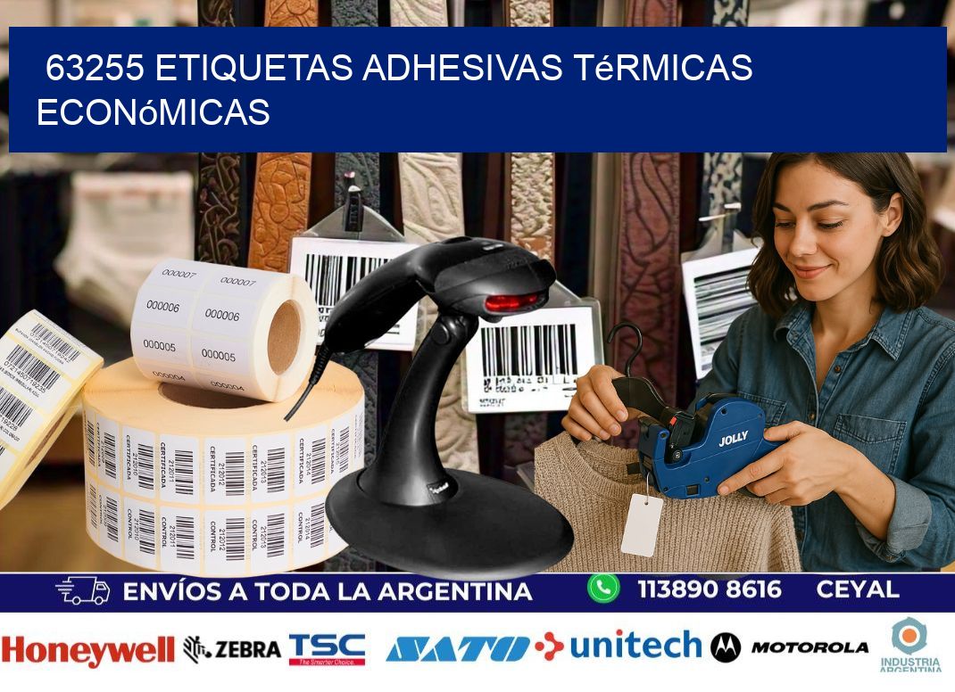 63255 etiquetas adhesivas térmicas económicas