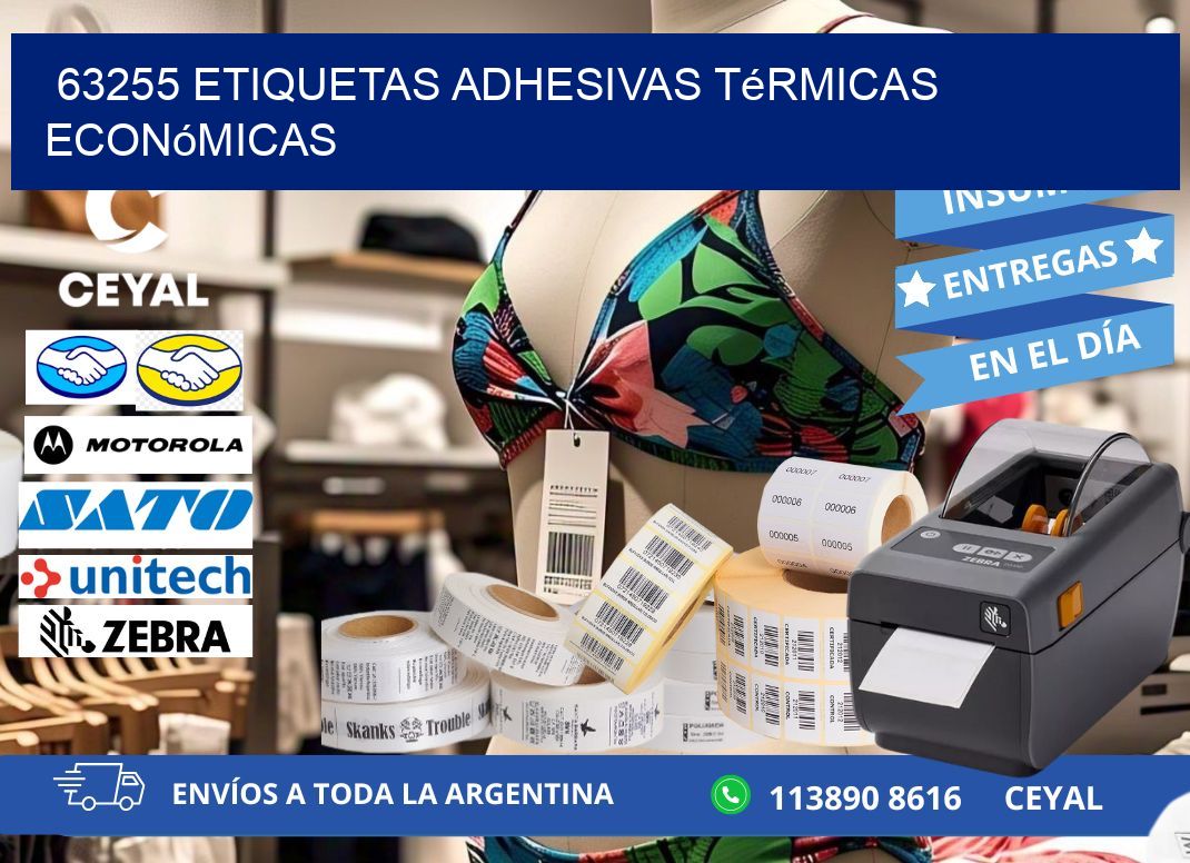 63255 etiquetas adhesivas térmicas económicas