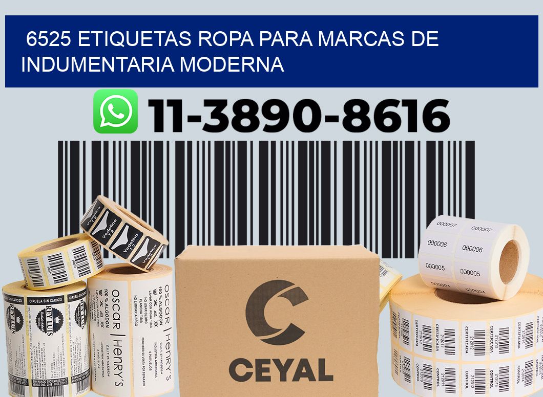 6525 Etiquetas ropa para marcas de indumentaria moderna