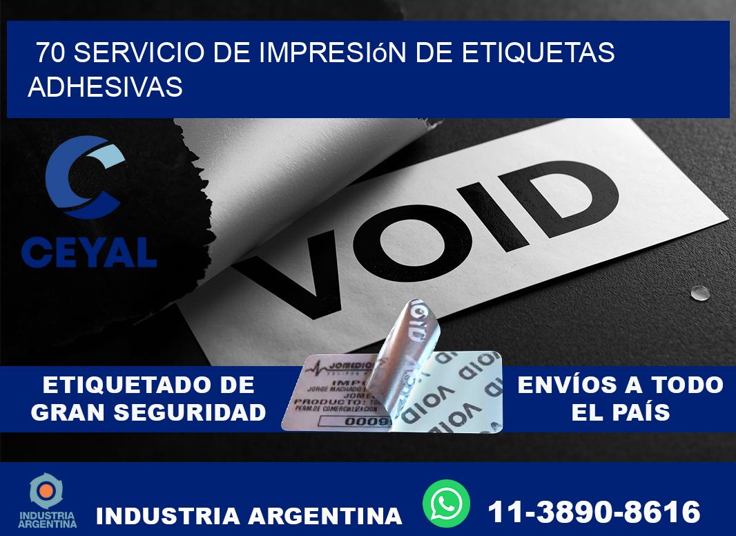 70 Servicio de impresión de etiquetas adhesivas