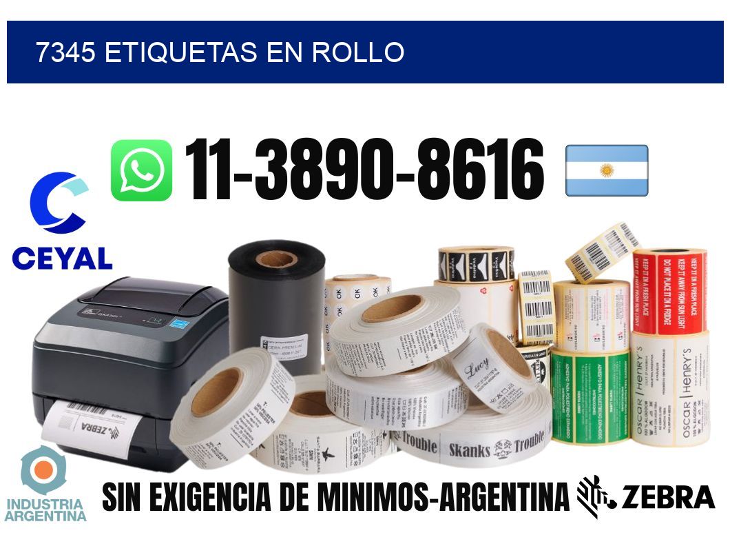 7345 etiquetas en rollo