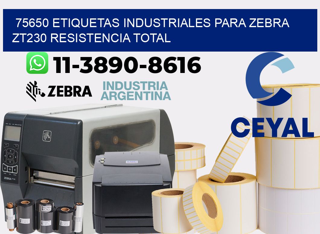 75650 etiquetas industriales para zebra zt230 resistencia total