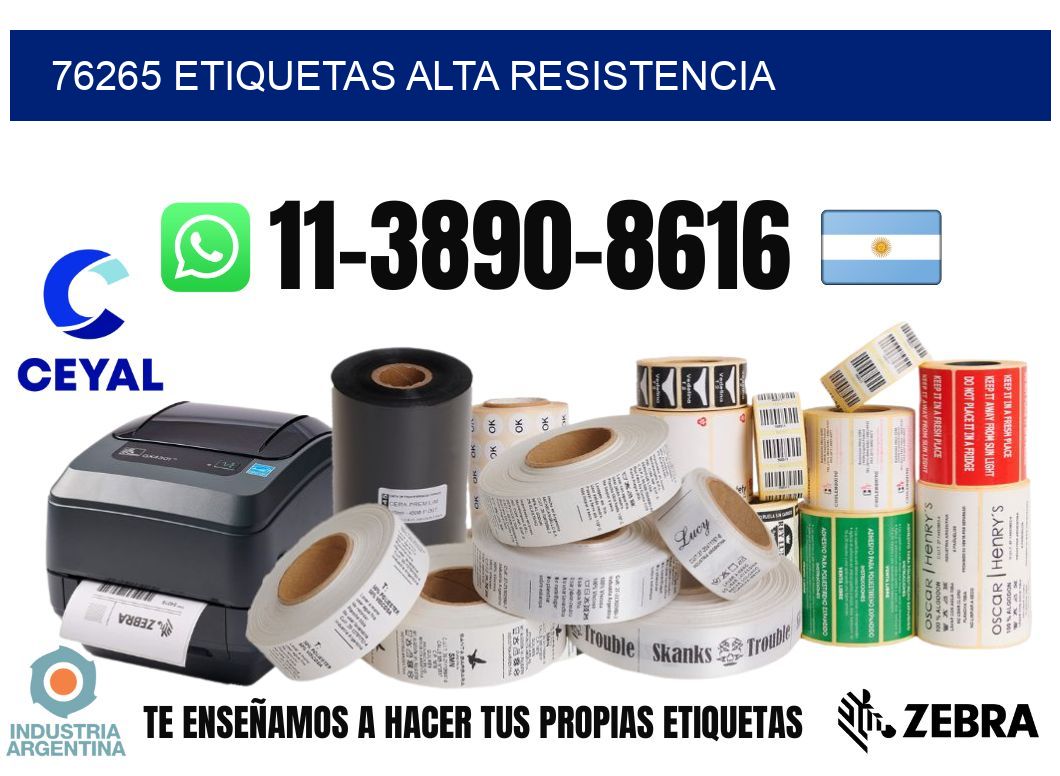 76265 etiquetas alta resistencia