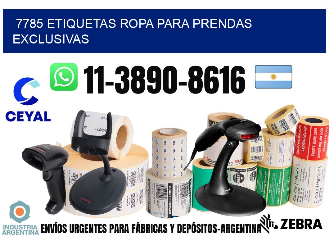7785 Etiquetas ropa para prendas exclusivas