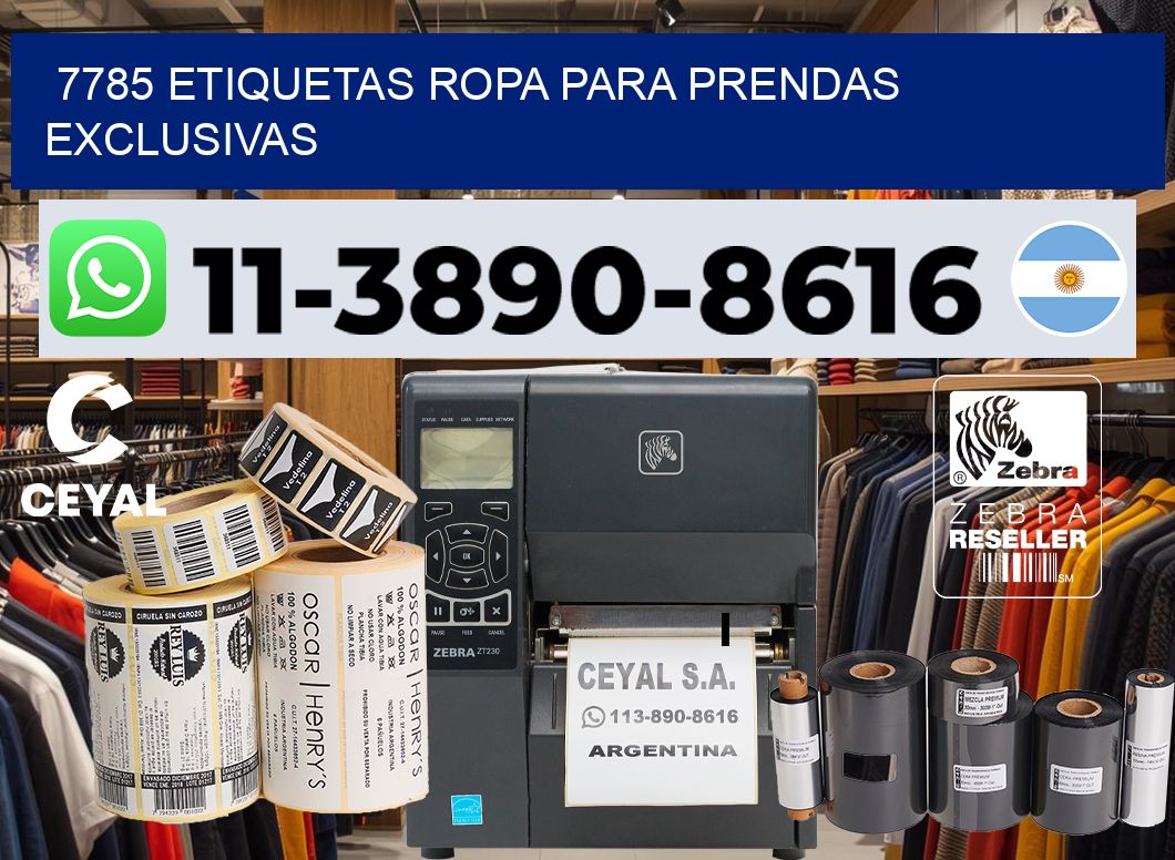 7785 Etiquetas ropa para prendas exclusivas
