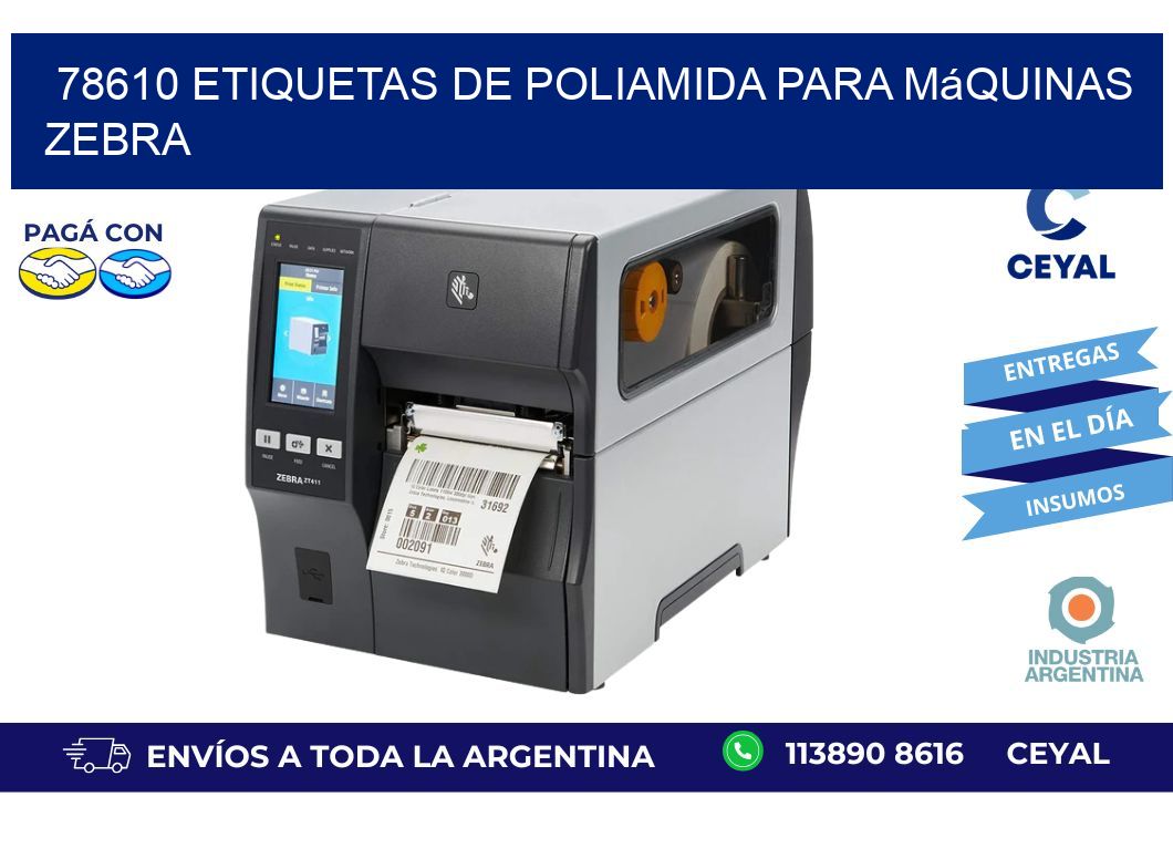 78610 etiquetas de poliamida para máquinas Zebra